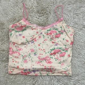 Floral mesh tank